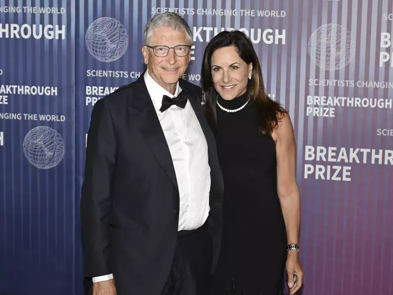 Bill Gates and Paula Hurd attend the 2024 Breakthrough Prize.