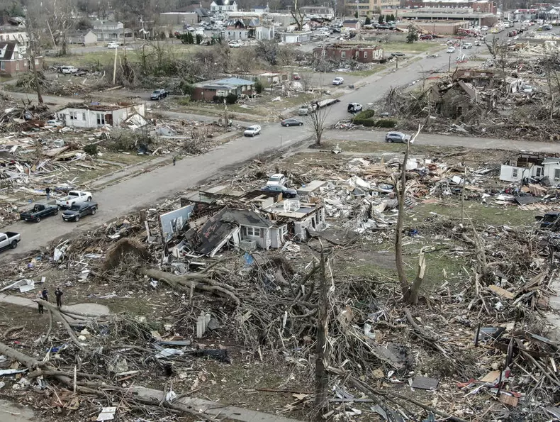 Tornado destruction in Kentucky