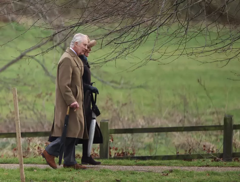 King Charles III, Sandringham, Norfolk, UK, on 4th February, 2024., Sandringham, Sandringham, Norfolk, England - 04 Feb 2024