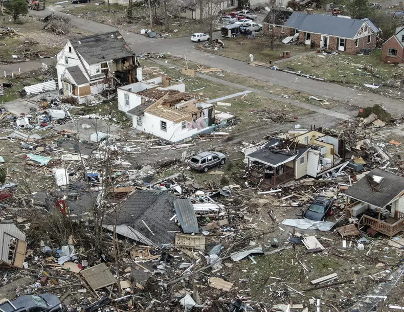 Tornado destruction in Kentucky