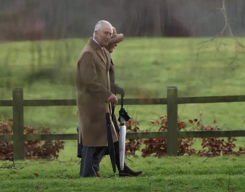 King Charles III, Sandringham, Norfolk, UK, on 4th February, 2024., Sandringham, Sandringham, Norfolk, England - 04 Feb 2024