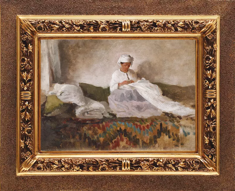 Cusătoreasă (Sora artistului) - Nicolae Grigorescu
