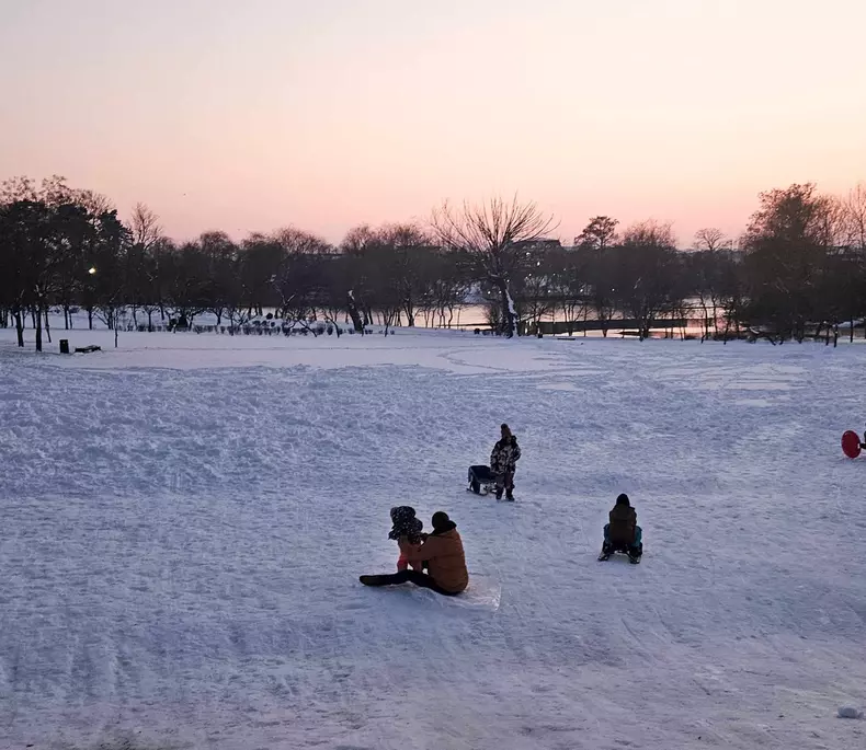 Copii în zăpadă Parc Mogoșoaia, 20 februarie 2025, Sursă: Libertatea