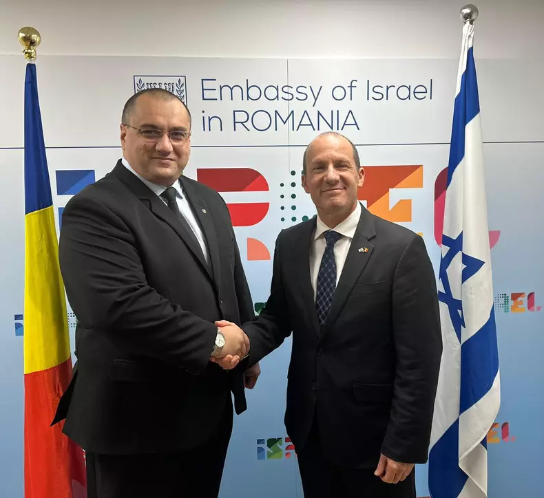 Întâlnire între europarlamentarul Cristian Terheș și ambasadorul Israelului în România Foto Facebook Cristian Terheș