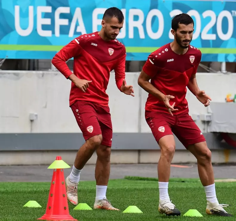 Naționala Macedoniei de Nord, primul antrenament pe stadionul Steaua FOTO: Facebook / Federația Macedoneană de Fotbal