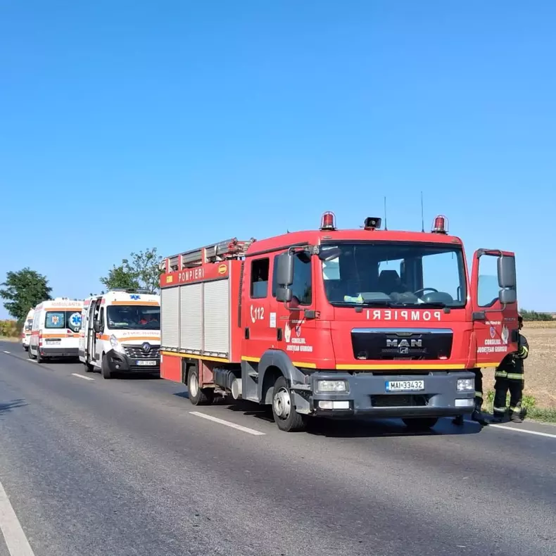 pompieri-ambulante-dn6-accident-giurgiu