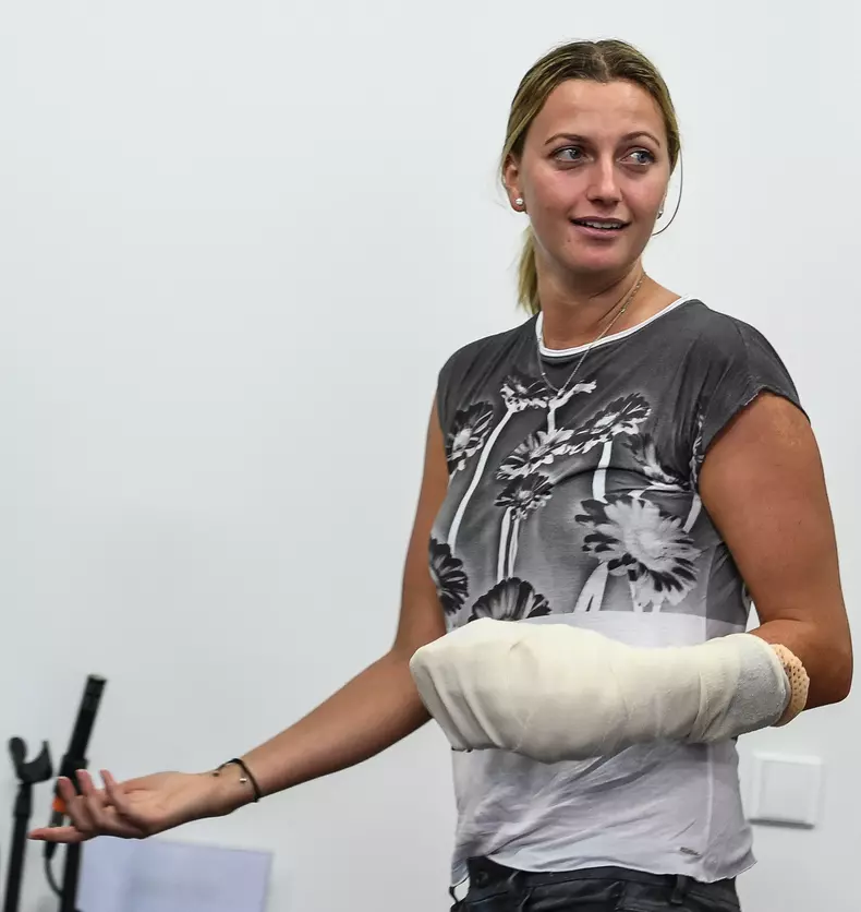 Two times Wimbledon winner Kvitova press conference after knife attack