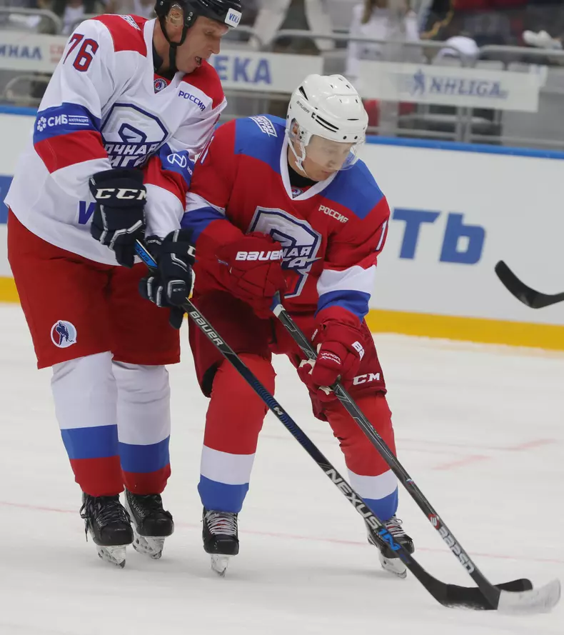 President Vladimir Putin participates in gala match of Night Hockey League