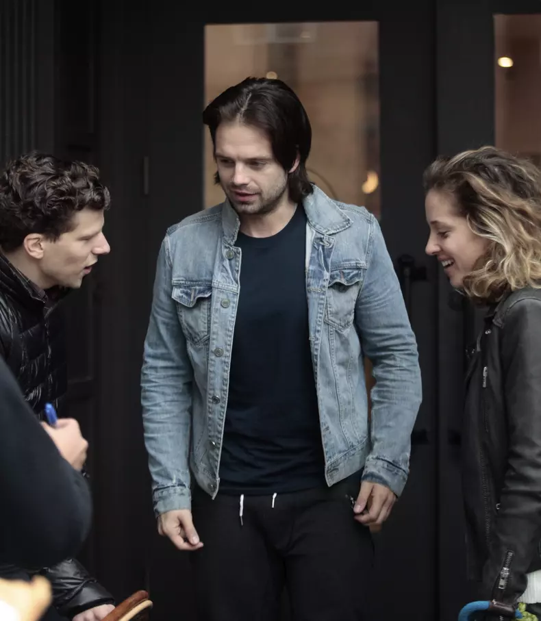 Jesse Eisenberg enjoys lunch with new Captain America Sebastian Stan