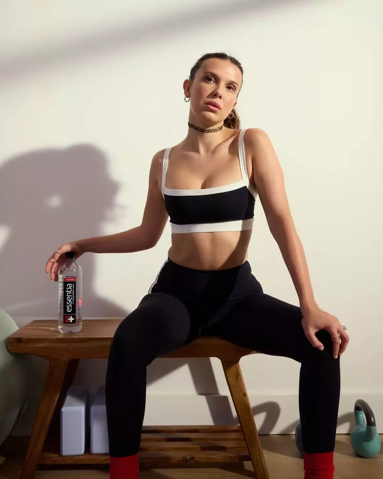 Millie Bobby Brown stars in new advertising photoshoot for 'Essentia Water'