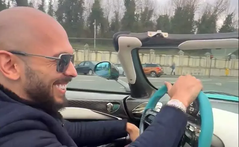 VIDEO Motivul pentru care Poliția nu i-a luat carnetul lui Andrew Tate, deși s-a filmat conducând cu peste 150 km/h în București