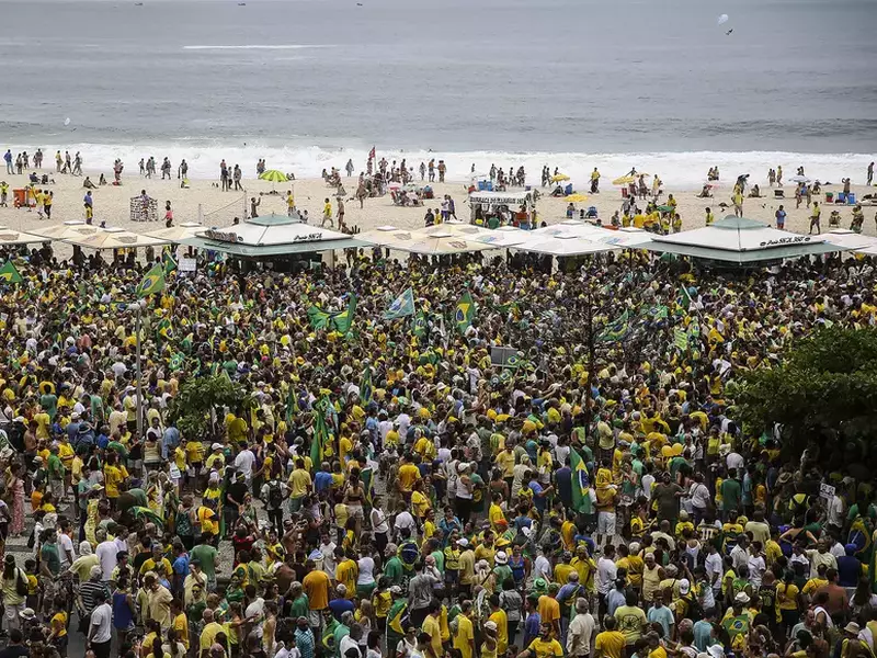 Protest against the Government of Rousseff in Copacabana