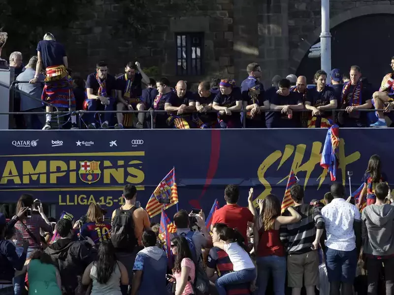 BARCELONA FC CELEBRATES LIGA TITLE