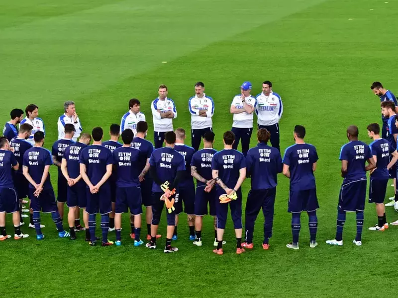 Italian national soccer team training section
