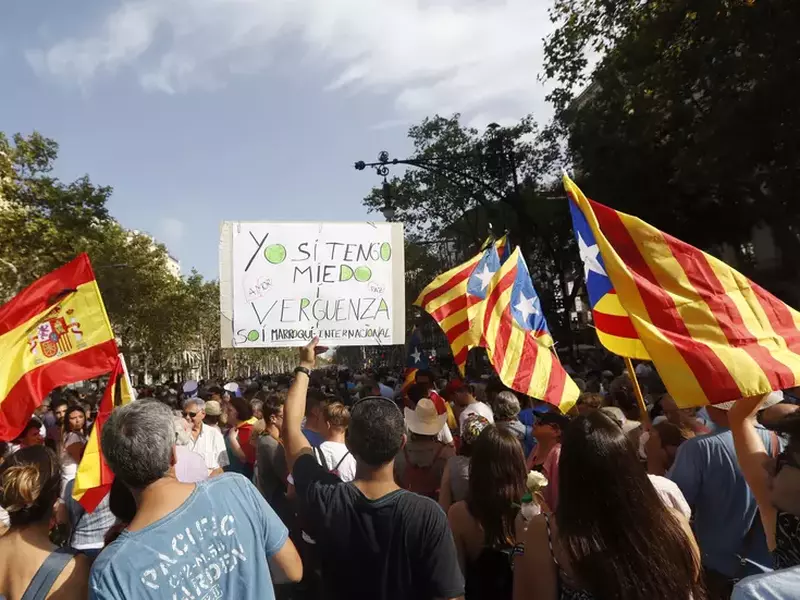 Marș împotriva terorismului în Barcelona