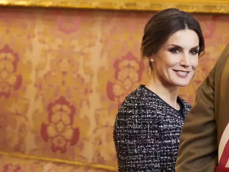 Queen Letizia and King Felipe during the new year’s military parade, Pascua Militar, 2019 in the Royal palace in Madrid, Spain.