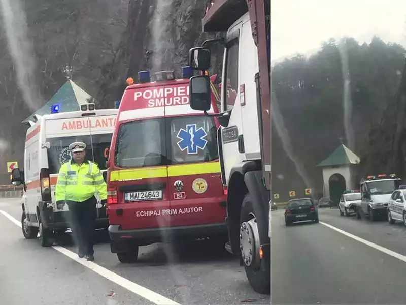Patru copii și mama lor, răniți într-un accident pe Valea Oltului, la Călimănești