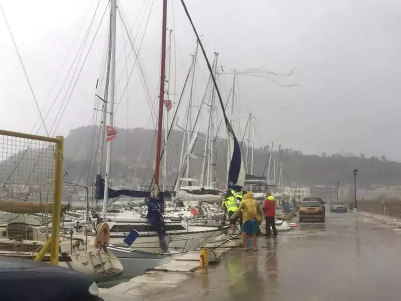 Pagubele făcute de ciclon în Grecia