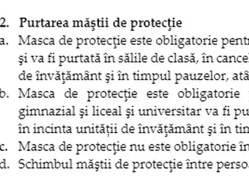 Extras din ordinul comun de ministru, semnat de Sorin Cîmpeanu și Vlad Voiculescu înainte de redeschiderea școlilor din 8 februarie