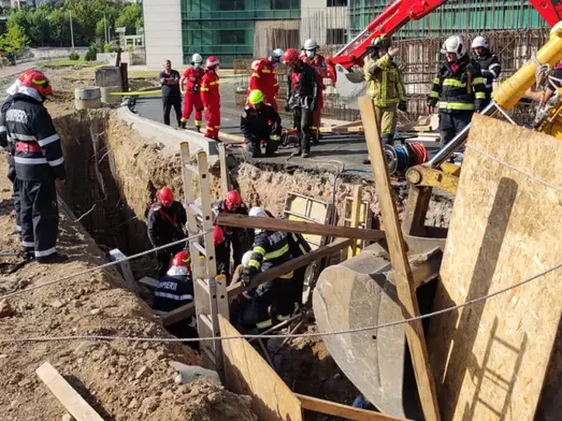 accident de munca santier langa biblioteca nationala_Foto ISU