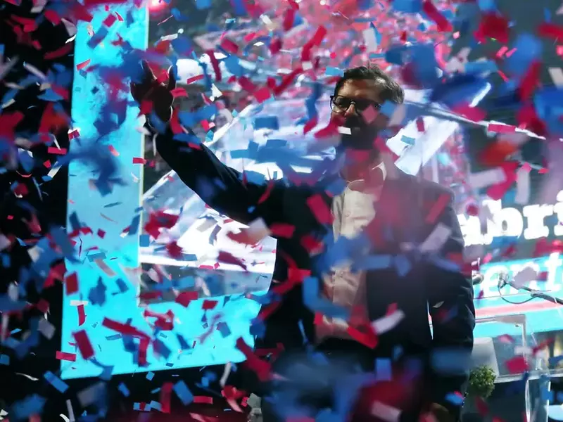 President-elect Gabriel Boric speech to his supporters