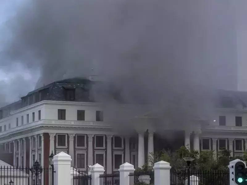 Fire at South Africa’s parliament building in Cape Town
