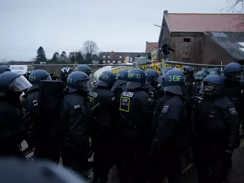 Demonstration against open pit lignite mining in German village of Luetzerath