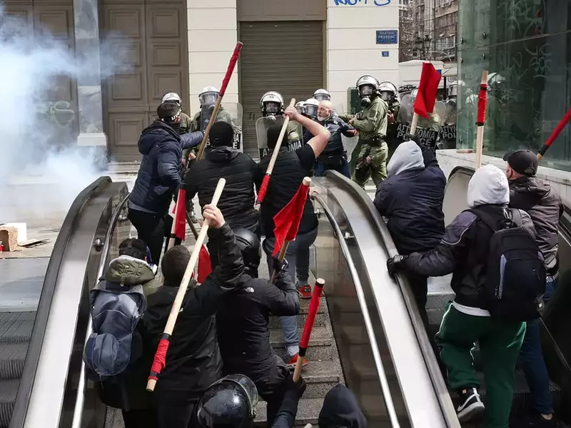 Violent protests erupt in Athens over deadly train crash in central Greece