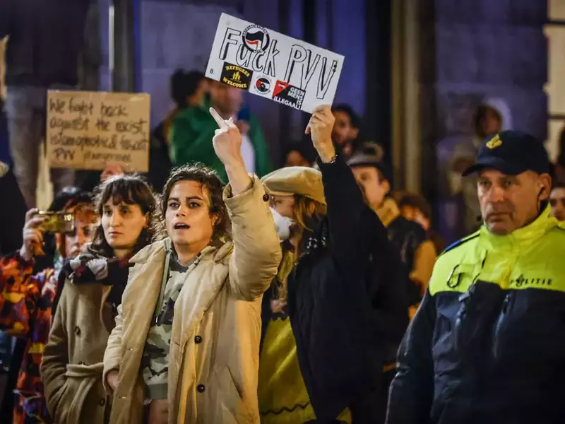 Demonstration after PVV election win