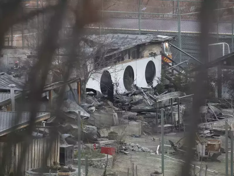 Urmări ale incendiului de la "Ferma Dacilor", Tohani, jud. Prahova, 27 decembrie 2023. Foto: Inquam Photos / Bogdan Buda