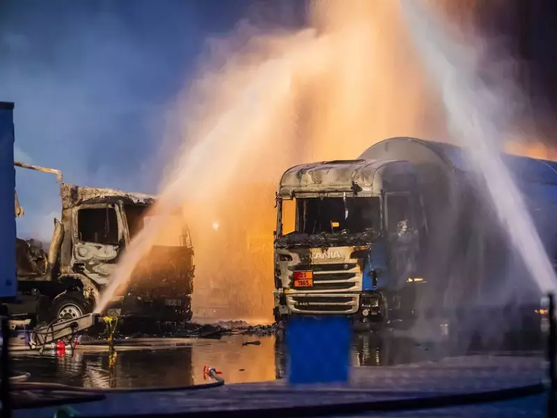 Fire in industrial estate in Ludwigsfelde