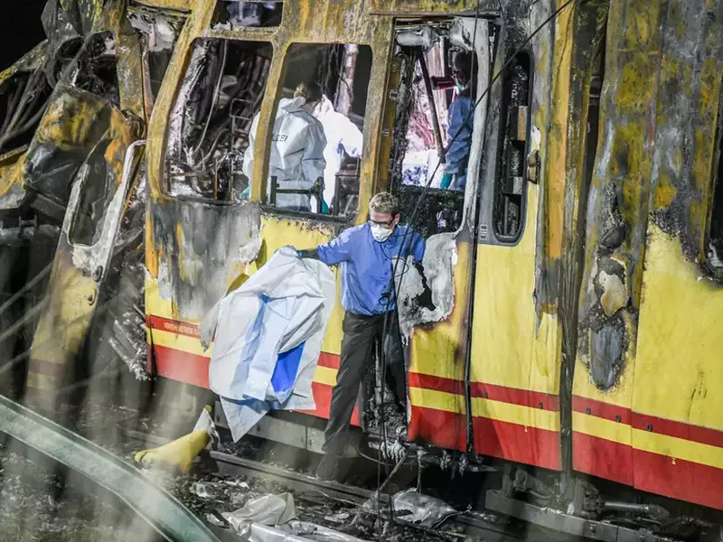 Accident with tanker truck and light rail