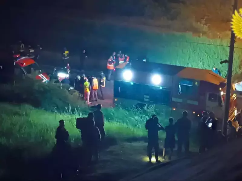 Imagine cu tren deraiat