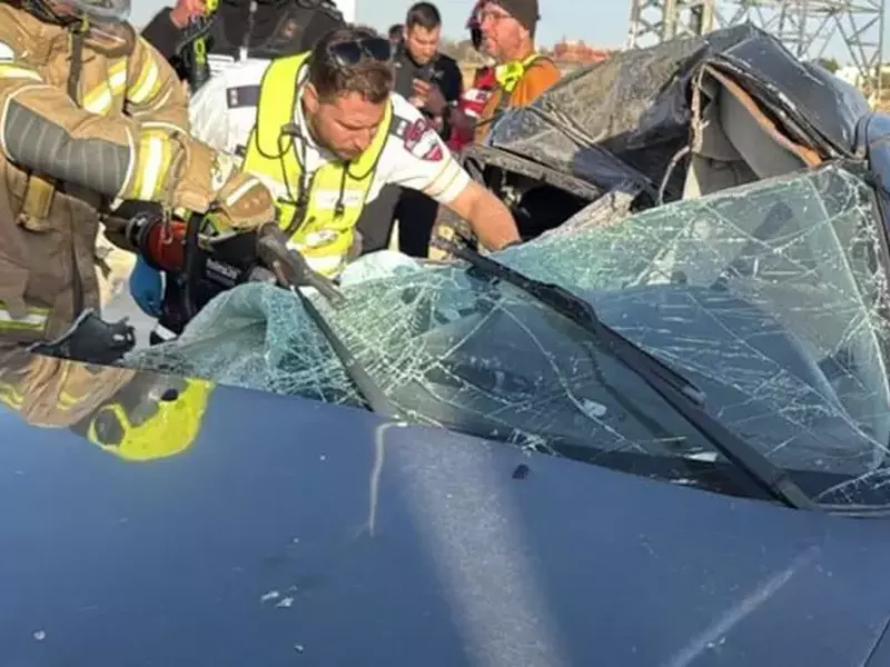 Imagini de la accidentul în care a murit Tal Berkovich Foto: Pompieri și Salvare Israel