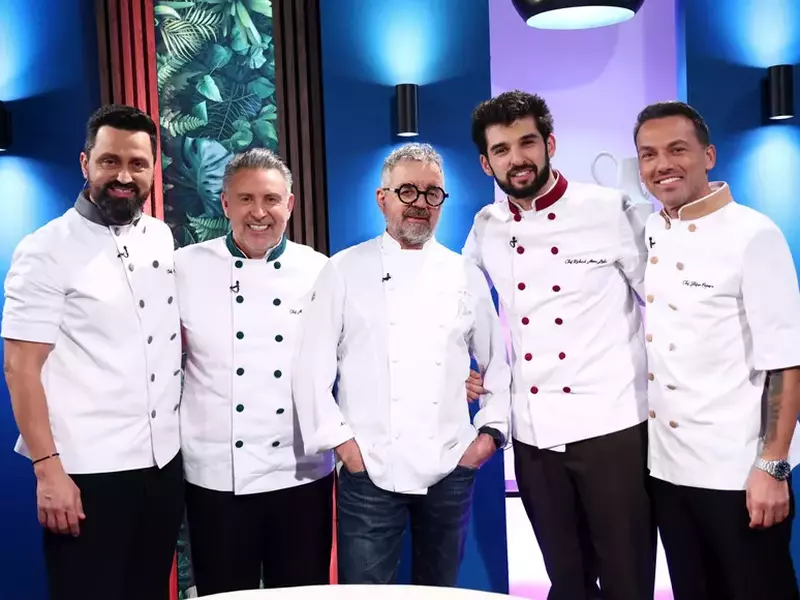 Chef Mauro Uliassi, alaturi de Chef Orlando, Chef Sautner, Chef Richard, Chef Popescu (1)