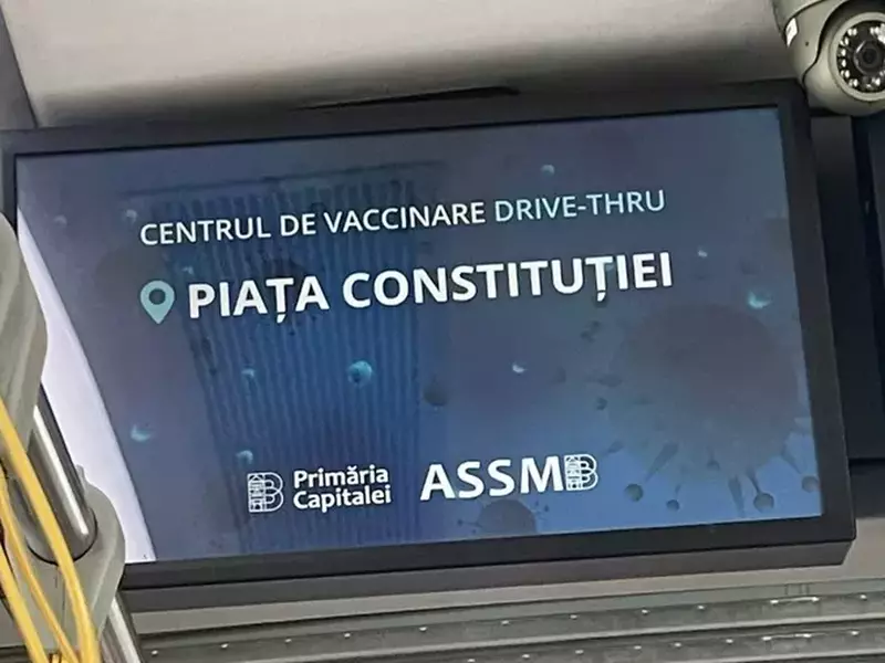 mesaje pandemie covid ecrane autobuz