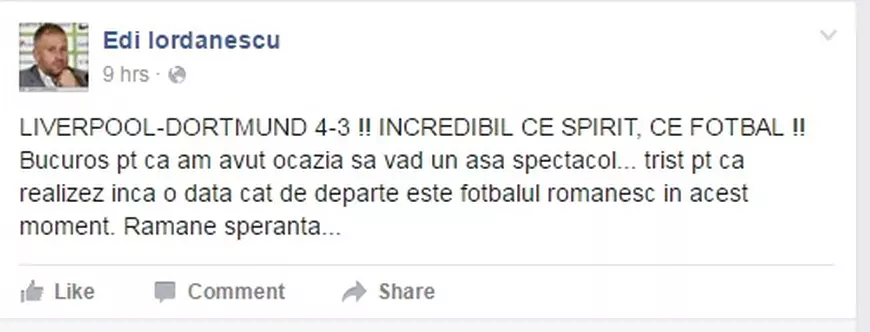 Mesajul lui Edi Iordănescu