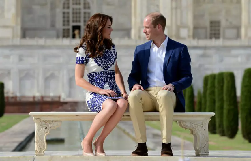 Prințul William și Kate Middleton, la Taj Mahal
