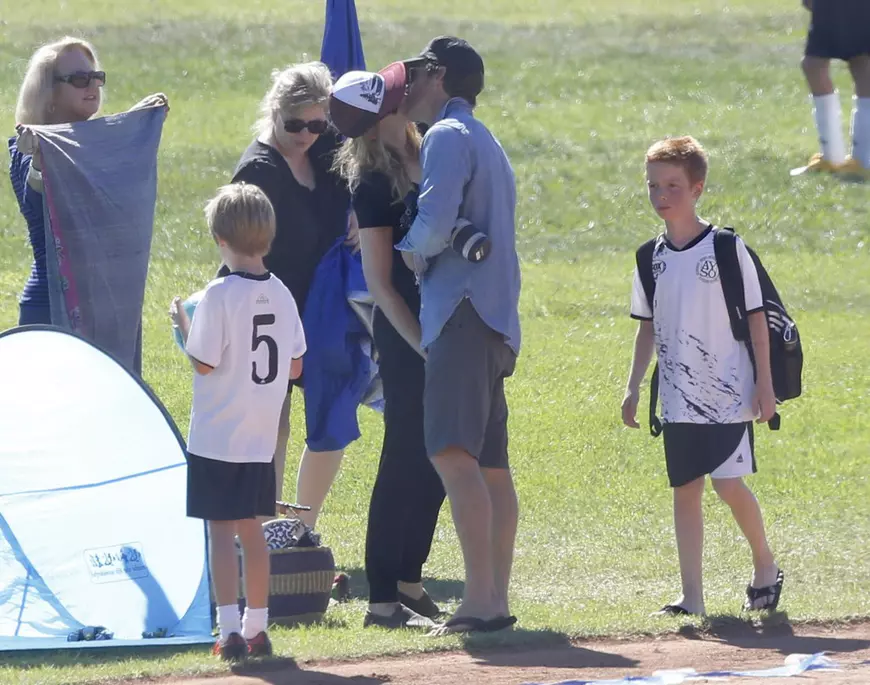 Exclusive... Julia Roberts & Daniel Moder Share A Kiss At Their Sons Soccer Game