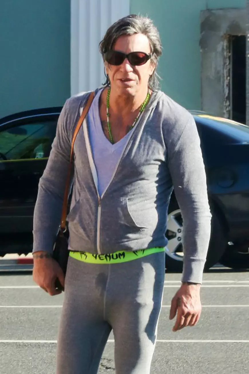 *EXCLUSIVE* Beverly Hills, CA - Mickey Rourke exits Piny Custom Hair Replacement salon in Beverly Hills with a wet spot. As Mickey jaywalked across the busy street to his car he had a noticeable wet spot on the crotch of his grey sweat pants which matched his hair color. AKM-GSI  March  16, 2016 To License These Photos, Please Contact : Steve Ginsburg (310) 505-8447 (323) 423-9397 steve@akmgsi.com sales@akmgsi.com or Maria Buda (917) 242-1505 mbuda@akmgsi.com ginsburgspalyinc@gmail.com   March 16, 2016