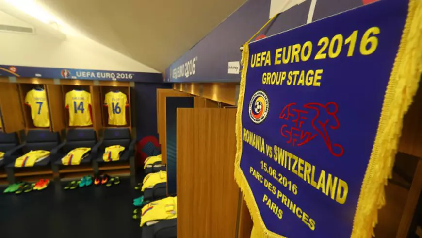 Team dressing rooms ahead of the UEFA Euro 2016 Group A match between Romaina and Switzerland