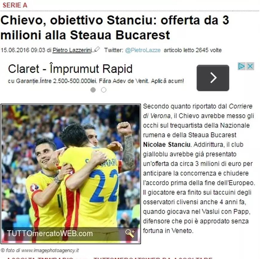 Anunțul italienilor despre 