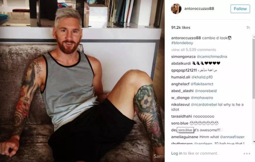 Lionel Messi s-a vopsit blond