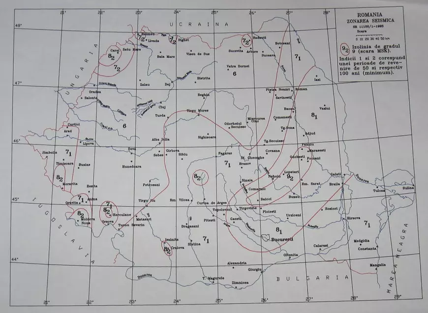harta seismica romania