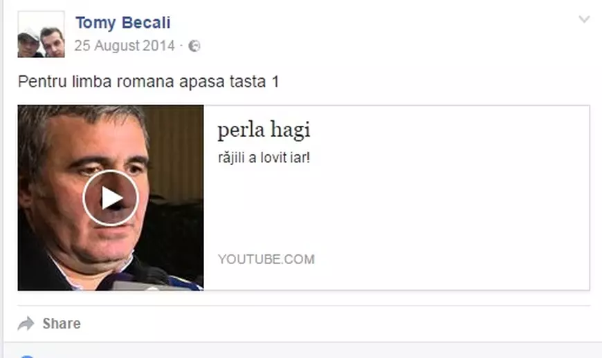 Tomy Becali l-a ironizat pe „Regele” Hagi că se poticnește la vorbit