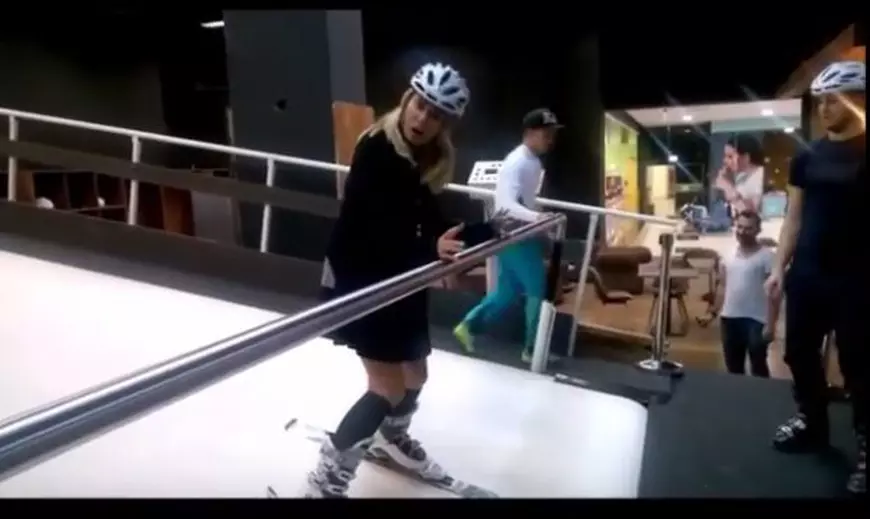 Dana Savuică a schiat pentru prima dată într-un Mall 