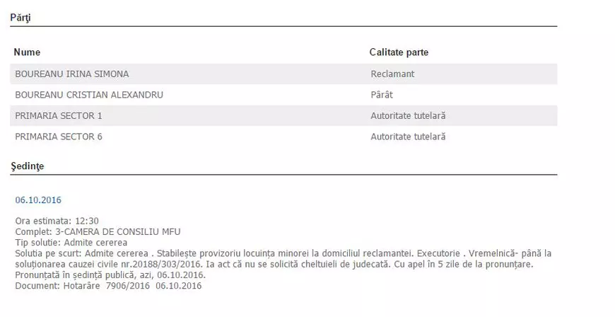 fiica lui cristian boureanu decizie instanta