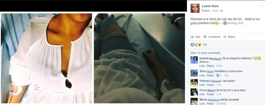 Laura Vass, pe patul spitalului