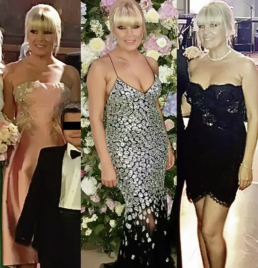 Nașa Elena Udrea a schimbat trei ținute: una roz, la biserică, una de sirenă, până la 12 noaptea și una mult mai lejeră și mai decupată până dimineață