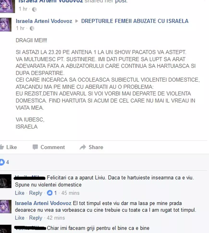 Soțul Israelei a fost găsit. Liviu Arteni trăiește. 